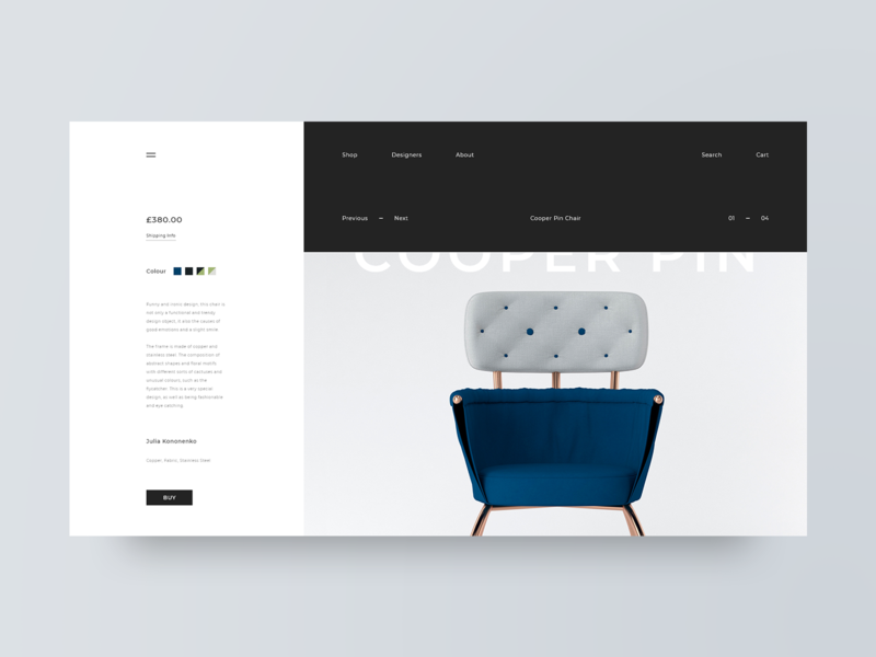 Mobel adobe xd clean design designer furniture grid layout minimal product card ui ux web web design