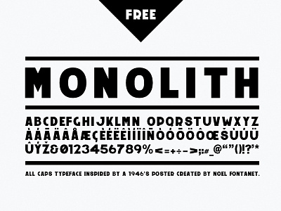 Monolith - free typeface all caps download font free typography