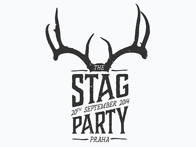Stag Party logo hand drawn illustration logo party stag typography vintage