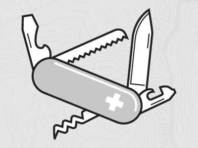 Swiss Army Knife illustration map pocket knife vector