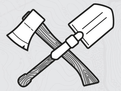 Axe & Shovel axe entrenching tool illustration map shovel vector