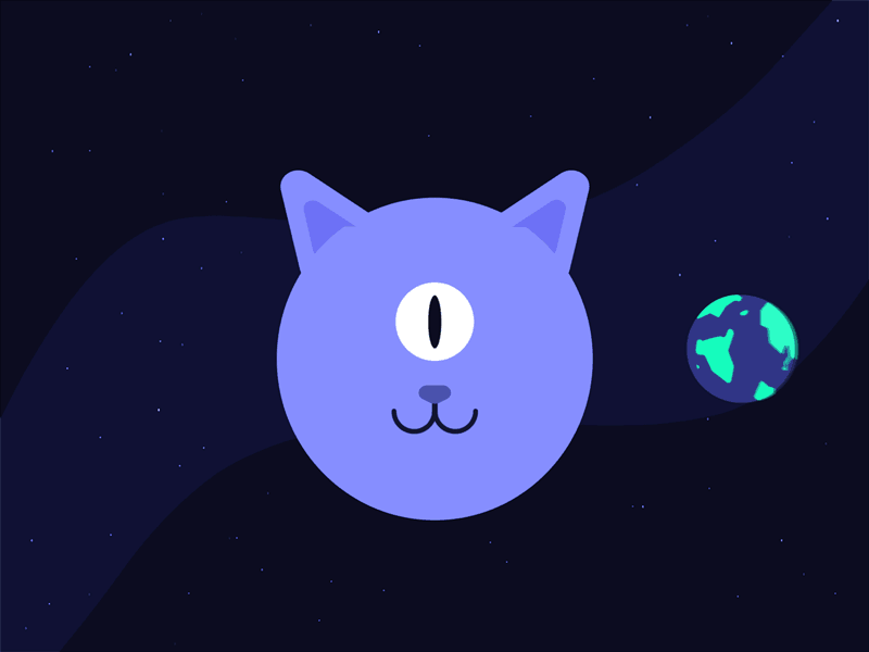 Earth's Orbit 3d after effects animation cat revolve space