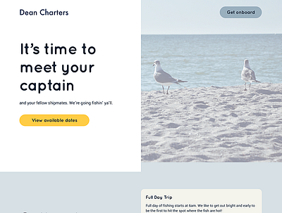 Landing page for fishing charter 003 dailyui dailyui 003 dailyuichallenge gone fishin landing page landing page design