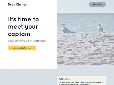 Landing page for fishing charter 003 dailyui dailyui 003 dailyuichallenge gone fishin landing page landing page design