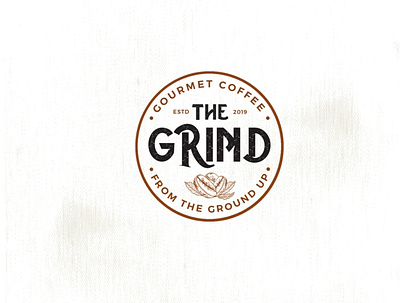 The Grind Coffee Logo coffee bean illustraion logodesign vitage