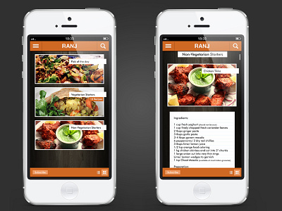 Indian Recipe Design Concept Dribbble app concept design food indian interface iphone recipe ui