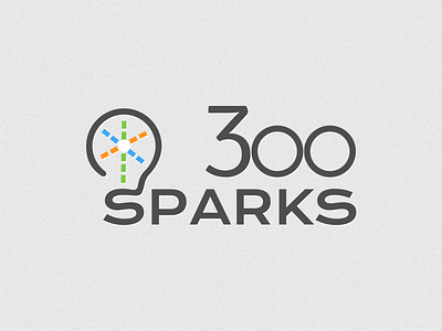 300 Sparks entrepreneurship lightbulb logo sparks visual identity