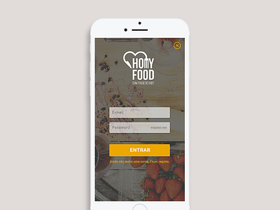 Homy Food app delivery food login ux