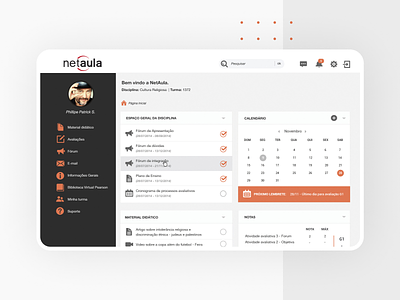 NetAula design layout minimalist online learning platform ui university ux design webdesign