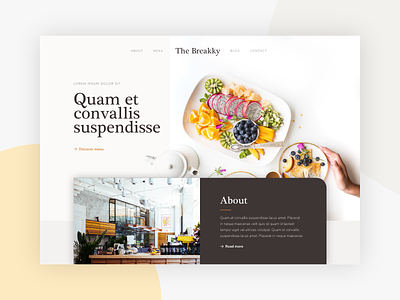 The Brekky coffee shop food interface minimalist restaurant template ui ux webdesign website