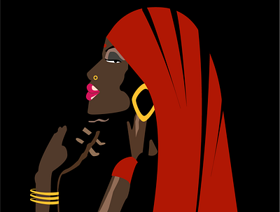 Black beauty bright color design face illustration illustrator shadows vector