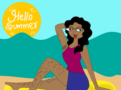 Hello Summer!! character fun hairy illustration illustrator patterns popart