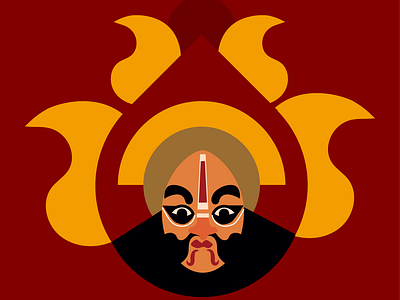 Yakshagana : A popular folk dance from Karnataka. character face illustration illustrator patterns