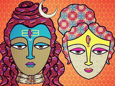 Aadi Shakti illustrator patterns shiva