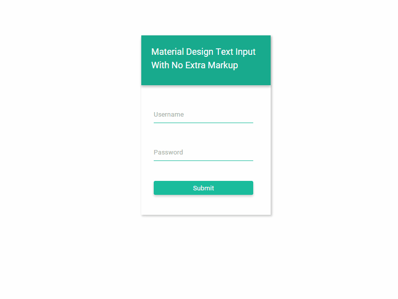 Material Design Input With ZERO Extra Markup animation transition