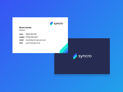 Syncro business cards branding design flat logo vector