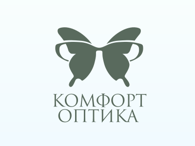 Optician's shop logo butterfly glasses identity logo medicine optician optics