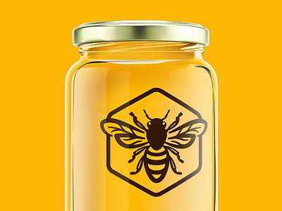 Mehiläisten Lahja one color bee hexagon honey insect jar sweet wings
