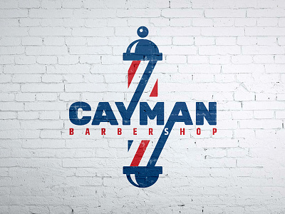 Cayman logo barber barbershop pole