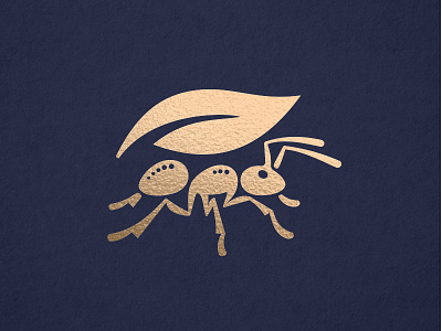 Built with Passion ant branding construction identity insect leaf leaves logo work