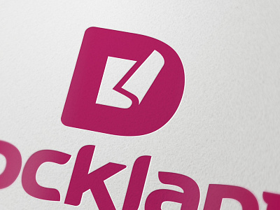 Dockland one-color branding d document identity logo mark paper sheet