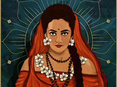 Nithya art design girl illustration indian vector vector art vector illustration woman