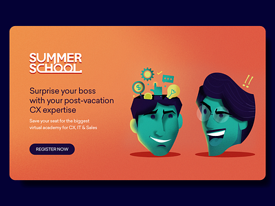 Summer School Ad advertising branding illustration linked banner logo social media design vector vector art website
