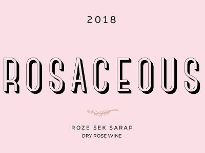 Rosaceous antalya design dry label minimal rose vintage wine