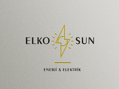 Elko Sun Logo Tasarımı brand design energy graphic logo logotype minimal typography yellow