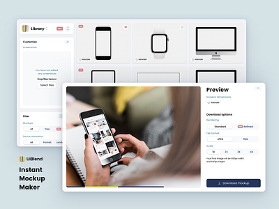 Download Wip Uiblend Instant Mockup Maker Preview By Lucian Dinu On Dribbble