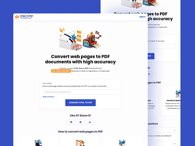 HTML2PDF4U Website Design bootstrap clean convert creative design html landing pdf ux webdesign website design