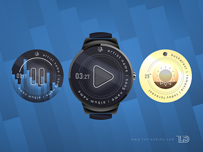 Smartwatch Illustration + some faces devices icons smartwatch wearables