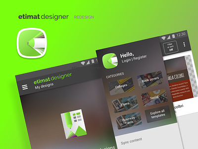 Etimat Designer (redesign) android design digital mobile app ui