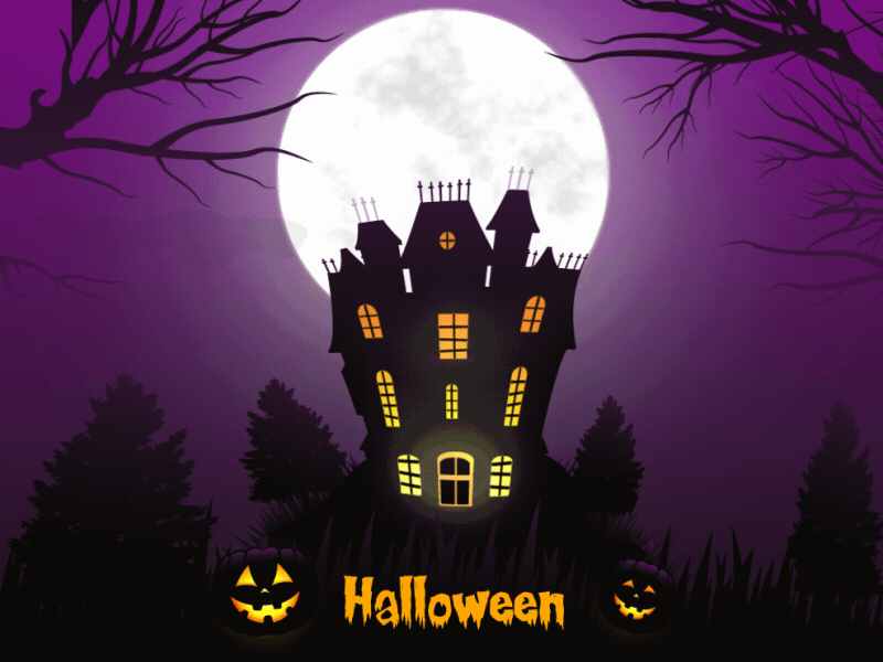 Spooky house animation aftereffects animated animated gif animation art character gif halloween halloween party happy halloween house illustration illustrator spooky vector