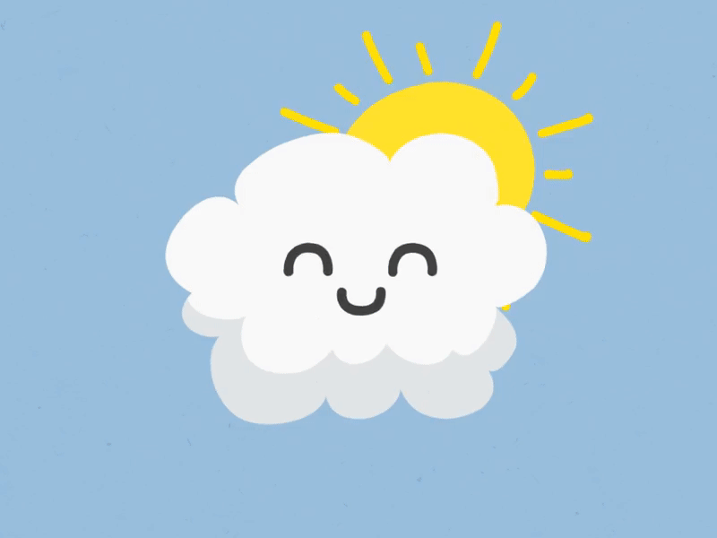 Crazy Weather! aftereffects animated animated gif animation character cloud clouds crazy design flat gif happy illustration rainbow sad vector weather