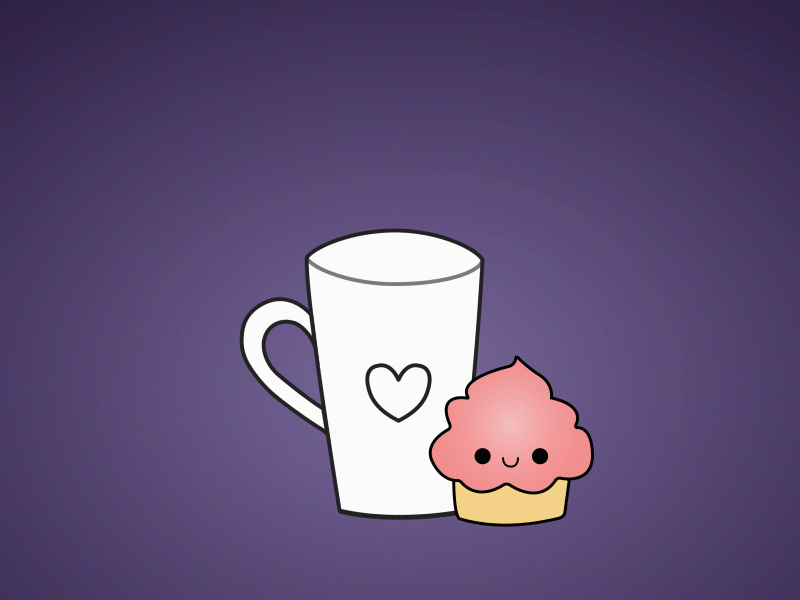 Good Morning all ❤ aftereffects animated animated gif animation character coffee cupcake design flat gif happy illustration morning smile vector