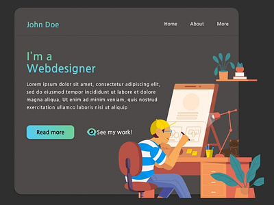 I'm a webdesigner dark app design portfolio webdesign