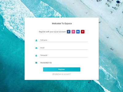UI design for register form