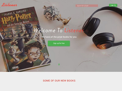 Listener! books header material colors photoshop psd roboto ui ux