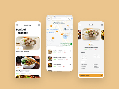 Street Food Mapping App UI Design Exploration