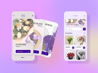 Lavender Gift Shop App UI Design Exploration