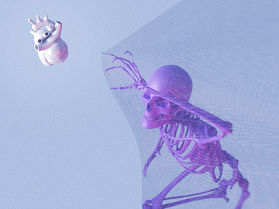 Plastic Love. 3d art bigun blender design digital dribbble fantasy art heart love minimal minimal art skeleton