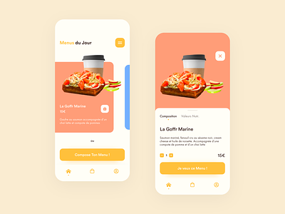 Goffr - Food Ordering App clean delivery food food app healthy minimalist mobile orange restaurant restaurants waffle yellow
