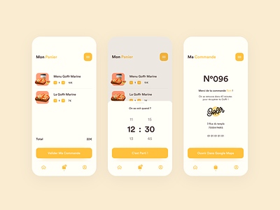 Goffr - Food Ordering App - Order Process app bakery checkout clean delivery eat food food and drink food app healthy minimalist order process restaurant uber ui ux waffle yellow