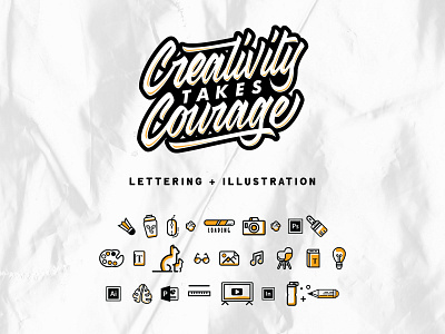 Creativity Takes Courage adobe illustrator adobe photoshop calligraphy design lettering logo type typogaphy vector