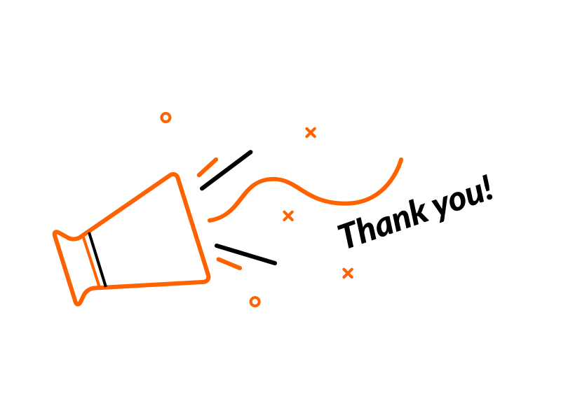 Thankyou! animation gif art megaphone orange thankyou uidesign