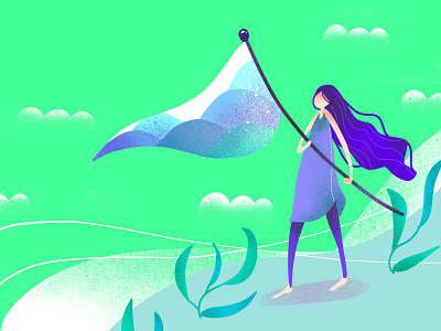 a flag girl illustration procreate