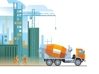 build builders building construction design illustration kamaz vector