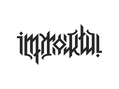 immortal again ambigrammatic logo typography vector