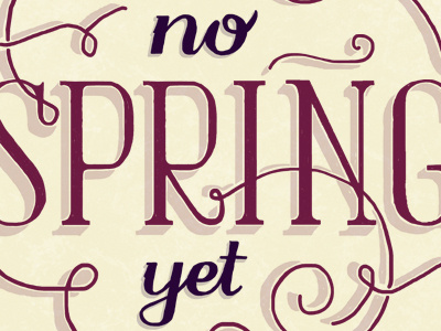 Where's the spring? cold flower hand letter lettering process script spring type